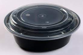 Damati – RO 24, Round Container 700ml, Black with Lid (Pack of 500)