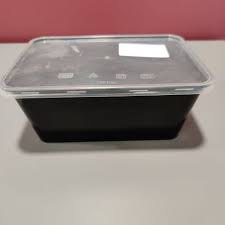 Rectangle Container 500 ml, Black with Lid (Pack of 50)