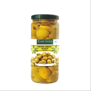 Euro Gold PITTED GREEN OLIVES IN BRINE 450gm