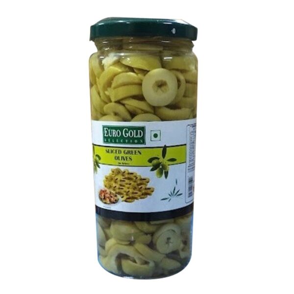 Euro Gold SLICED GREEN OLIVES IN BRINE 450gm